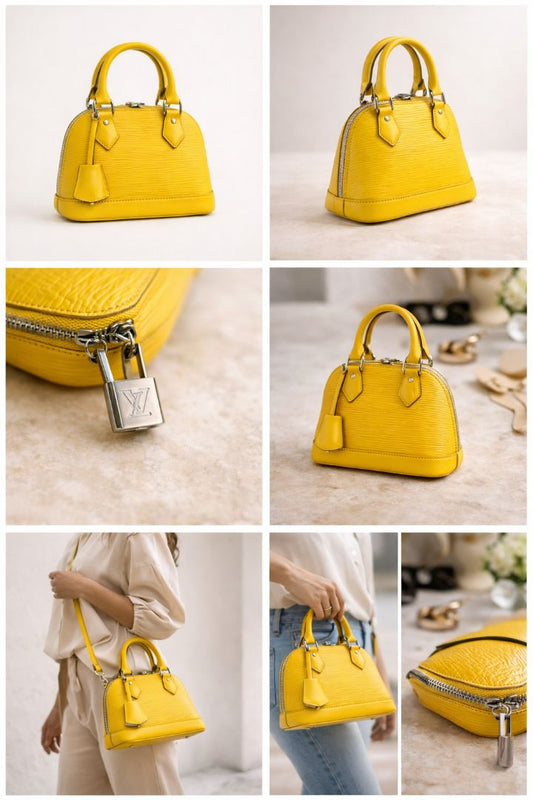 yellow Louis Vuitton Alma BB