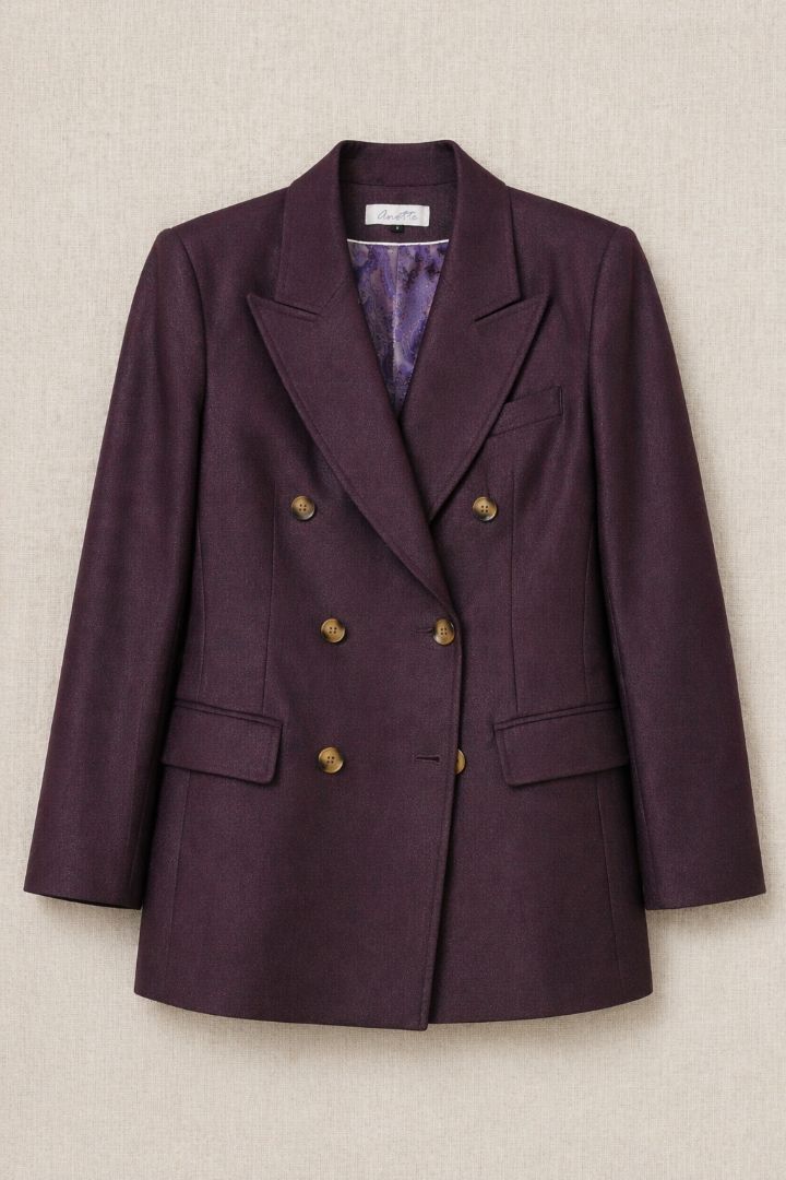 Annette Aubergine Vintage Double Breasted Blazer