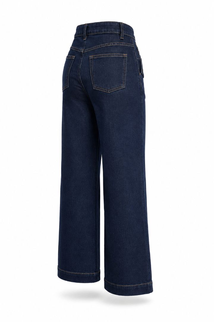 dark wash wide leg cropped jeans
