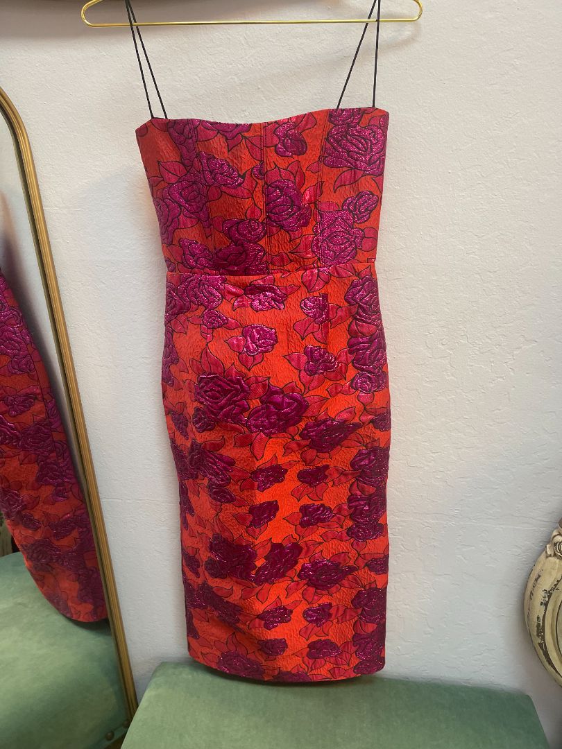 orange and pink Eliya Lana dress strapless dress, 4