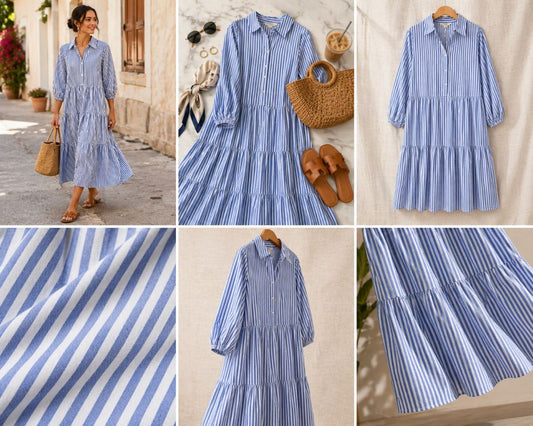 pinstripe dress maxi