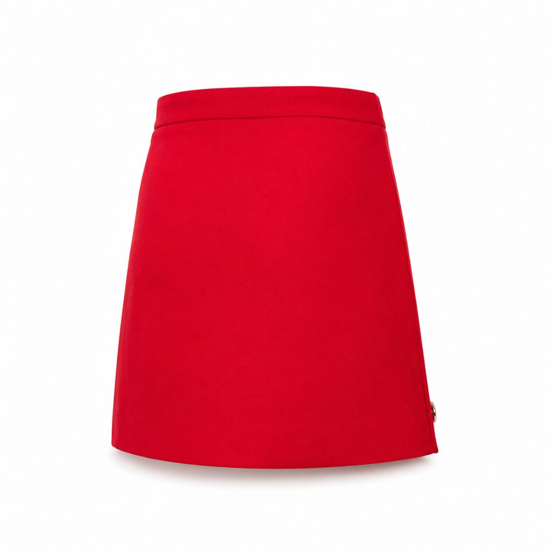 Maje Asymmetric Snap button mini skirt