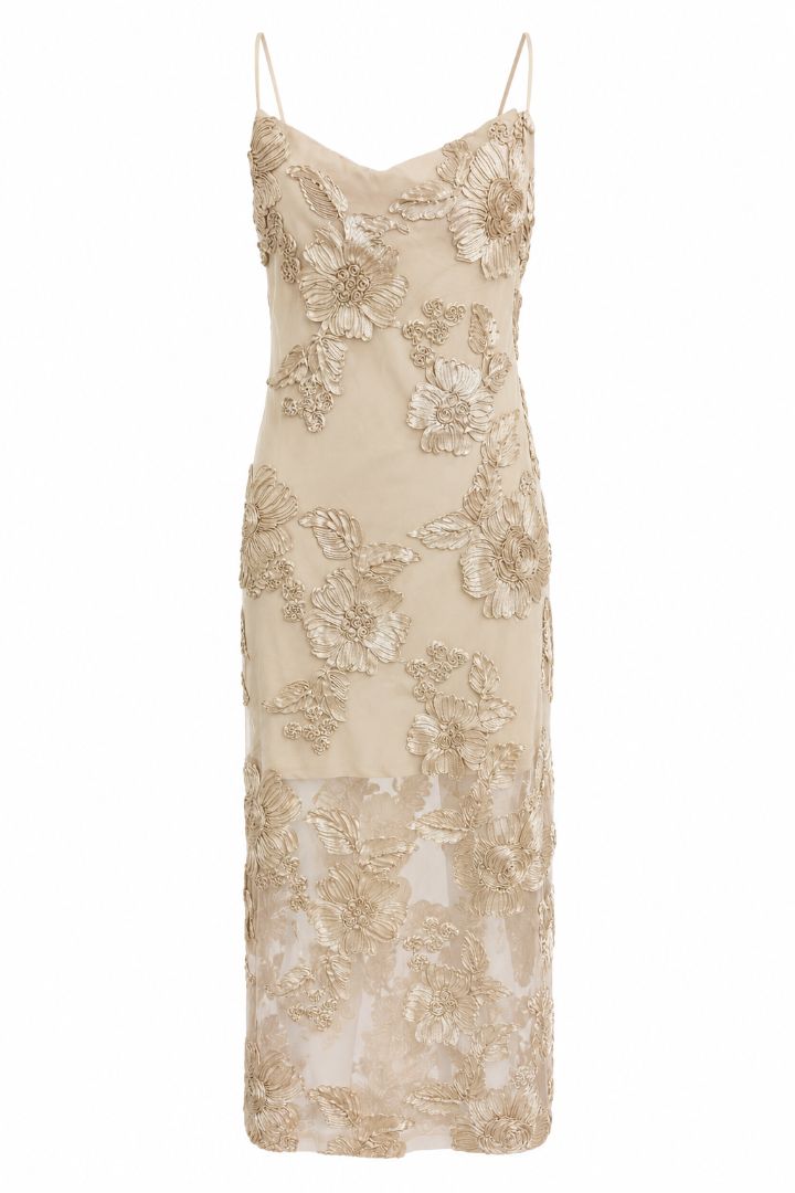 Camila Coelho Champagne Floral Slip Gown