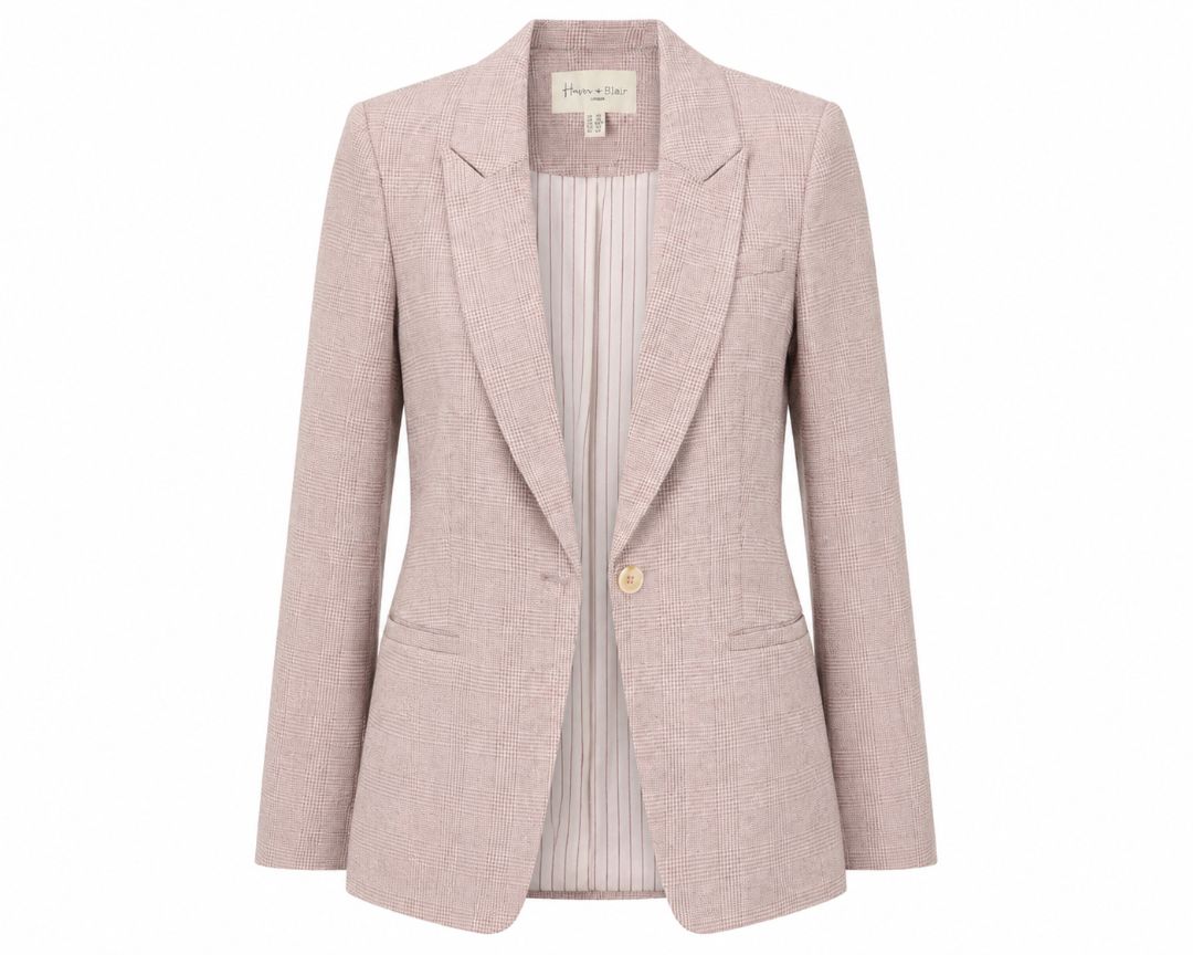 Haver Blair Blush Houndstooth Blazer