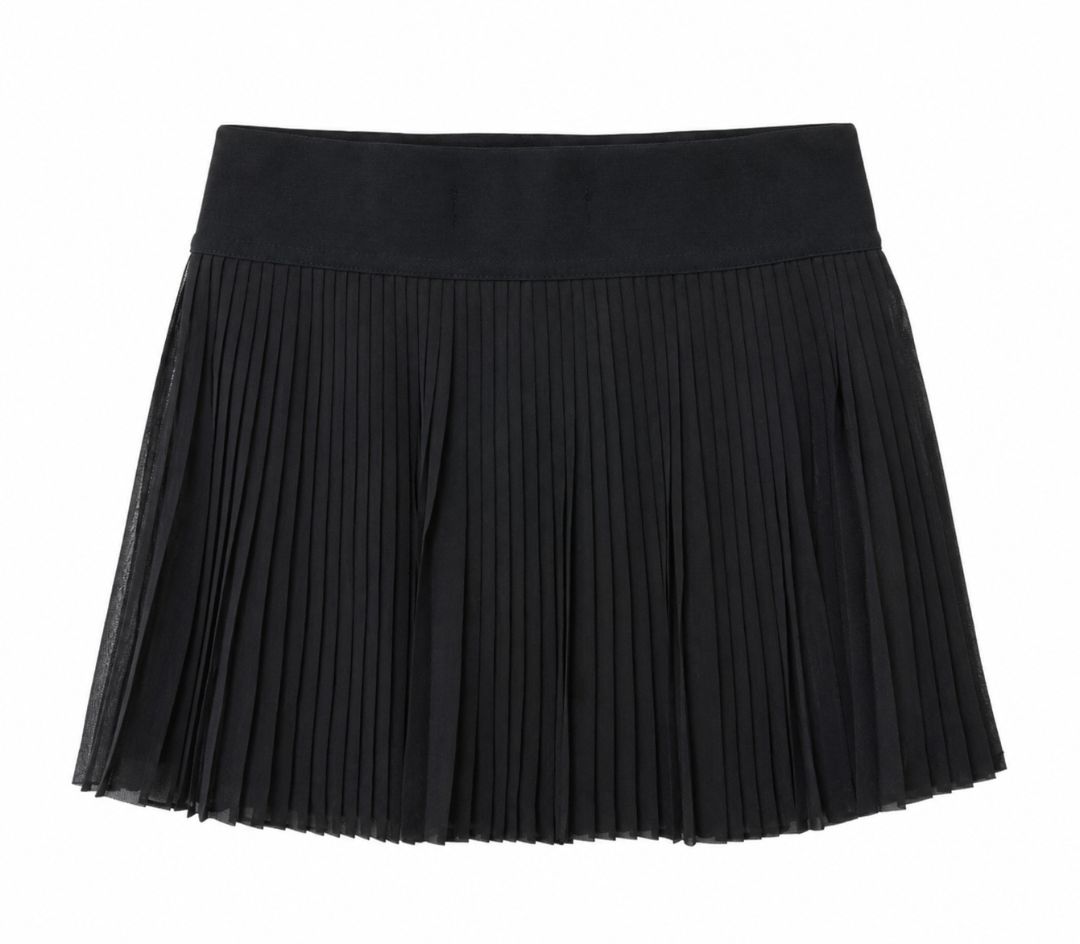 Vanilla Star Black Pleated Mini Skirt