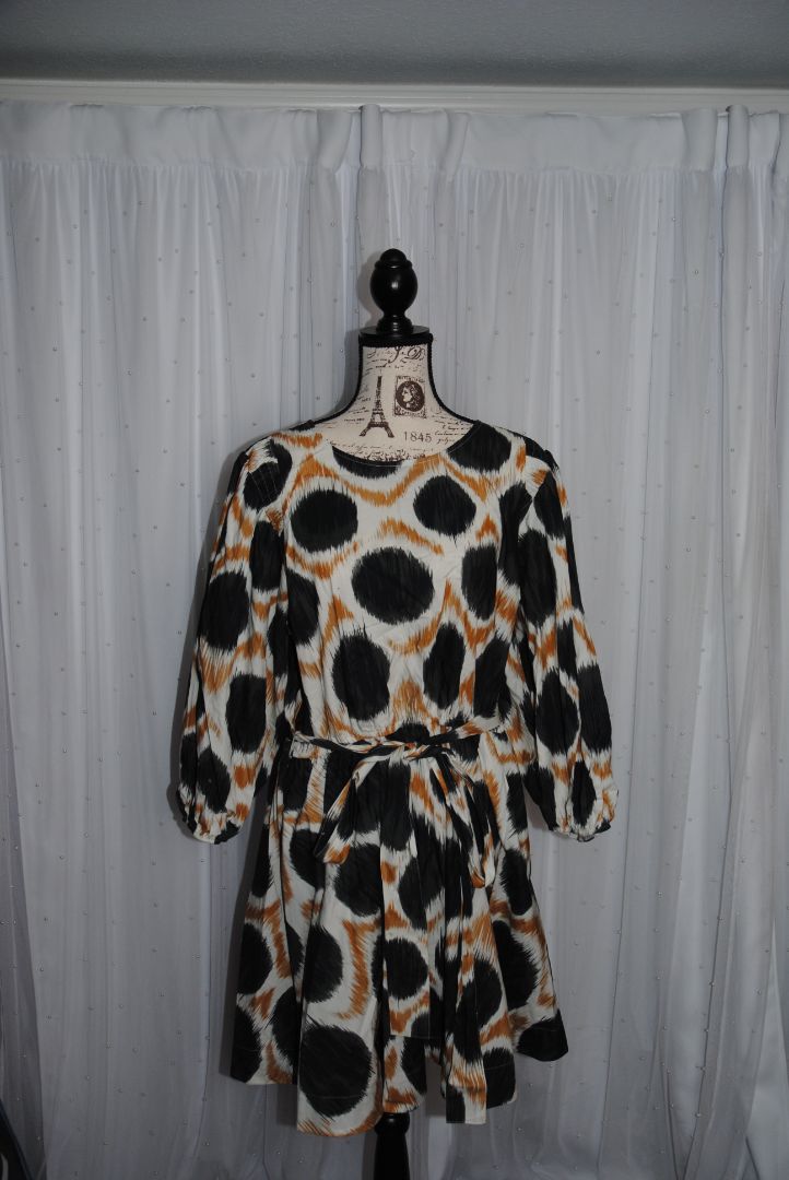 black and yellow anthropologie/ MAEVE Maeve destin mini dress NWT, XL