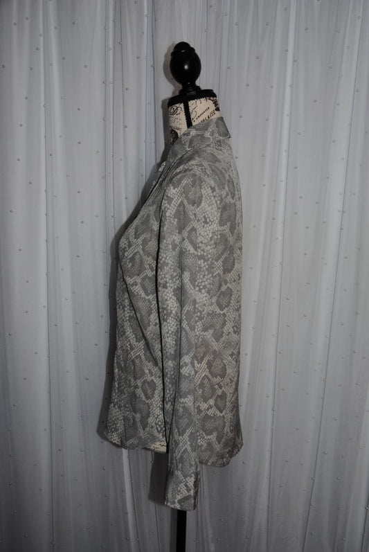 Python Equipment Femme Brett Long sleeve python silk blouse, XS