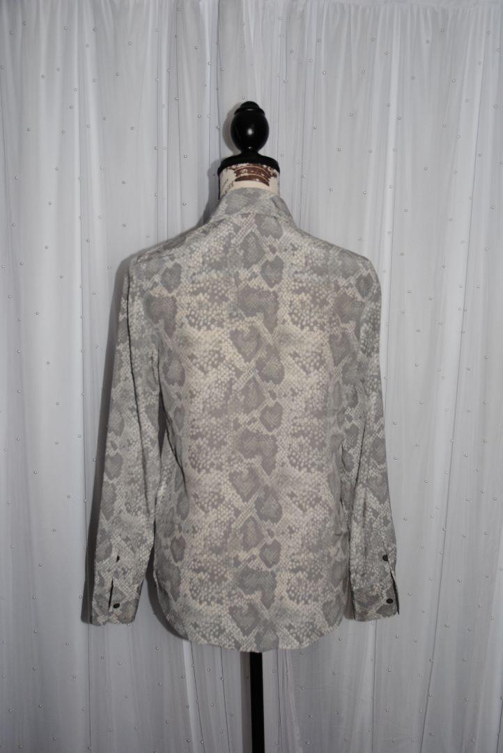 Python Equipment Femme Brett Long sleeve python silk blouse, XS