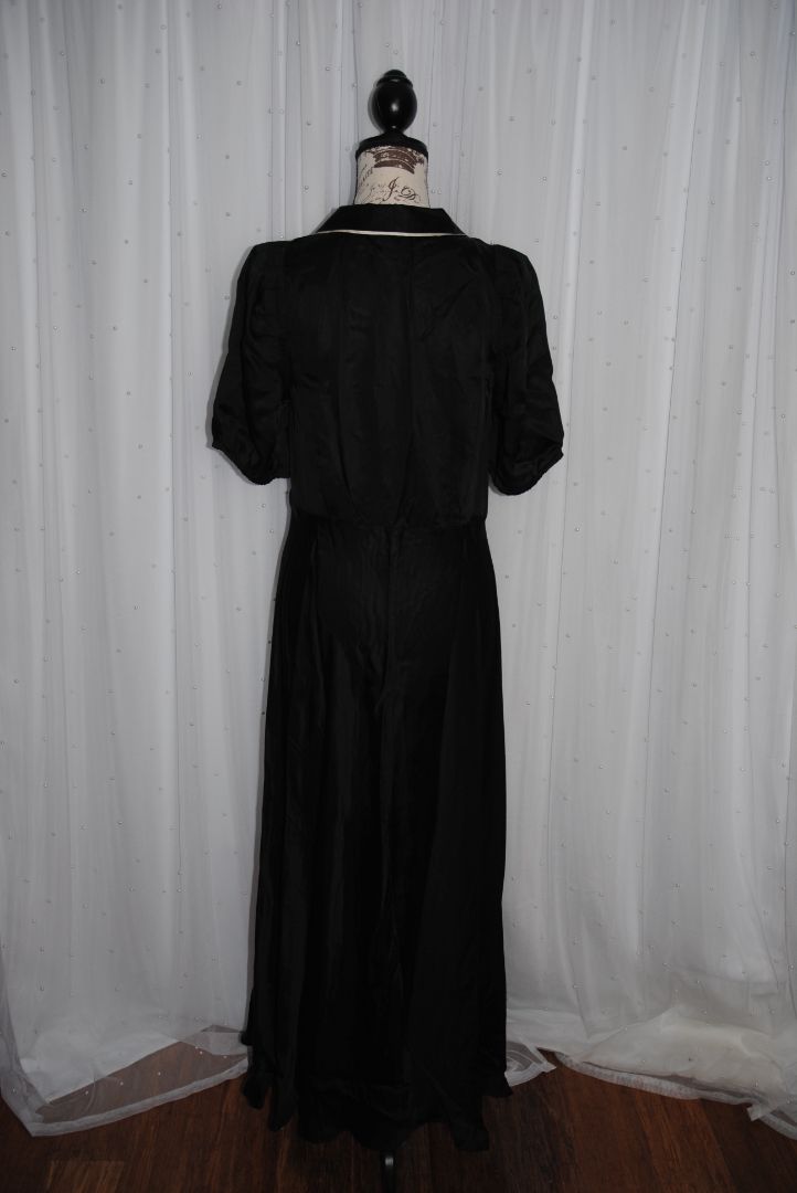 black and white piping The Great Melody Satin Midi-dress, 2