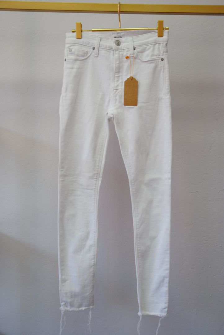 white Hudson Barbara High-Rise Super Skinny Ankle Jean, 24 in
