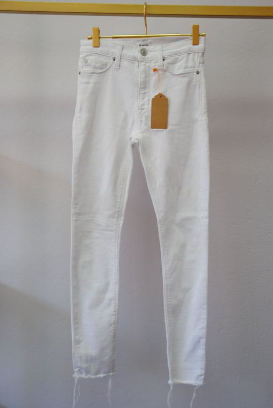white Hudson Barbara High-Rise Super Skinny Ankle Jean, 24 in