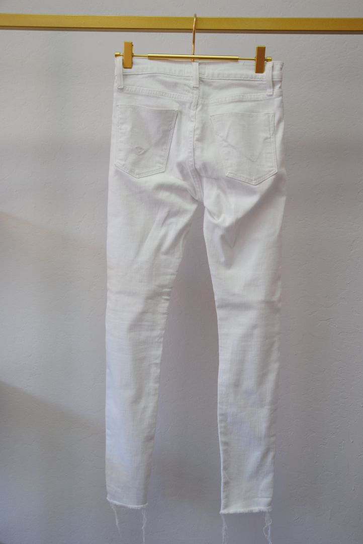 white Hudson Barbara High-Rise Super Skinny Ankle Jean, 24 in