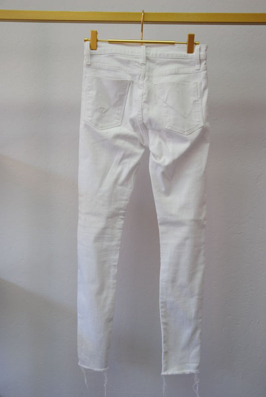 white Hudson Barbara High-Rise Super Skinny Ankle Jean, 24 in
