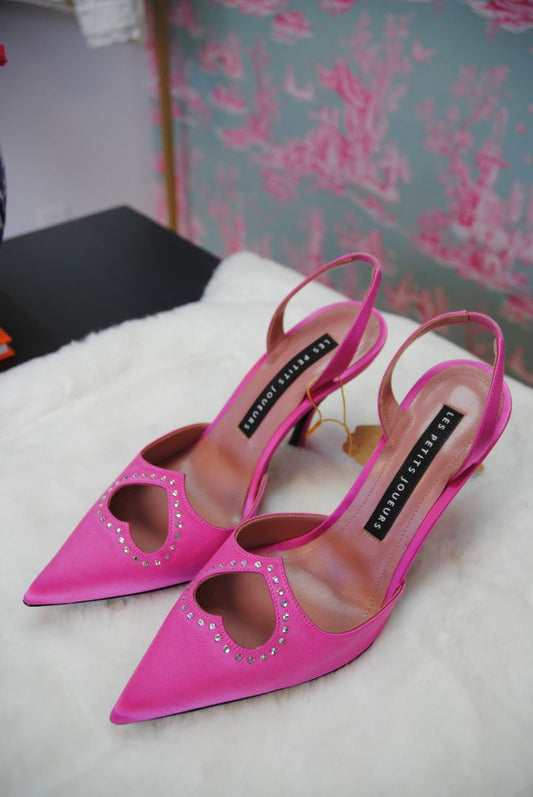 raso pink Les Petits Joueurs Les Petits Joueurs Jerry heart crystal heels, EU 38
