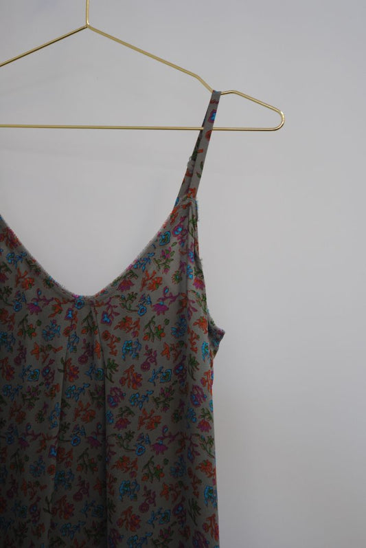 grey multi Vince floral dress, XS