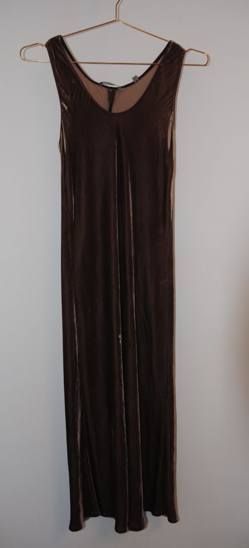 brown grey Vince velvet dress, S
