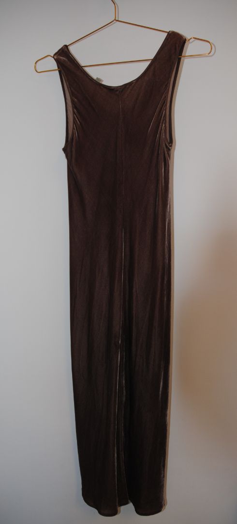 brown grey Vince velvet dress, S