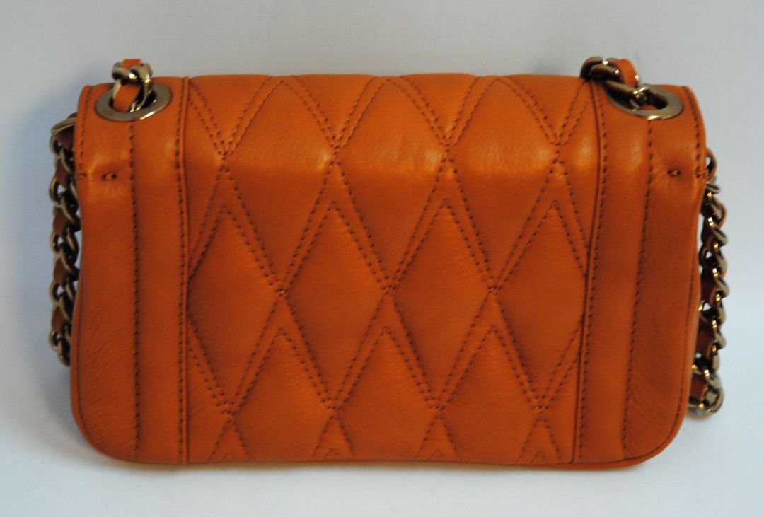 tan Valentino Milano milano quilted flap shoulder bag, Length: 9.5 in Height: 6.5 in Depth: 3 in Strap Drop (Double): 11 in Strap Drop (Single/Crossbody): 21 in