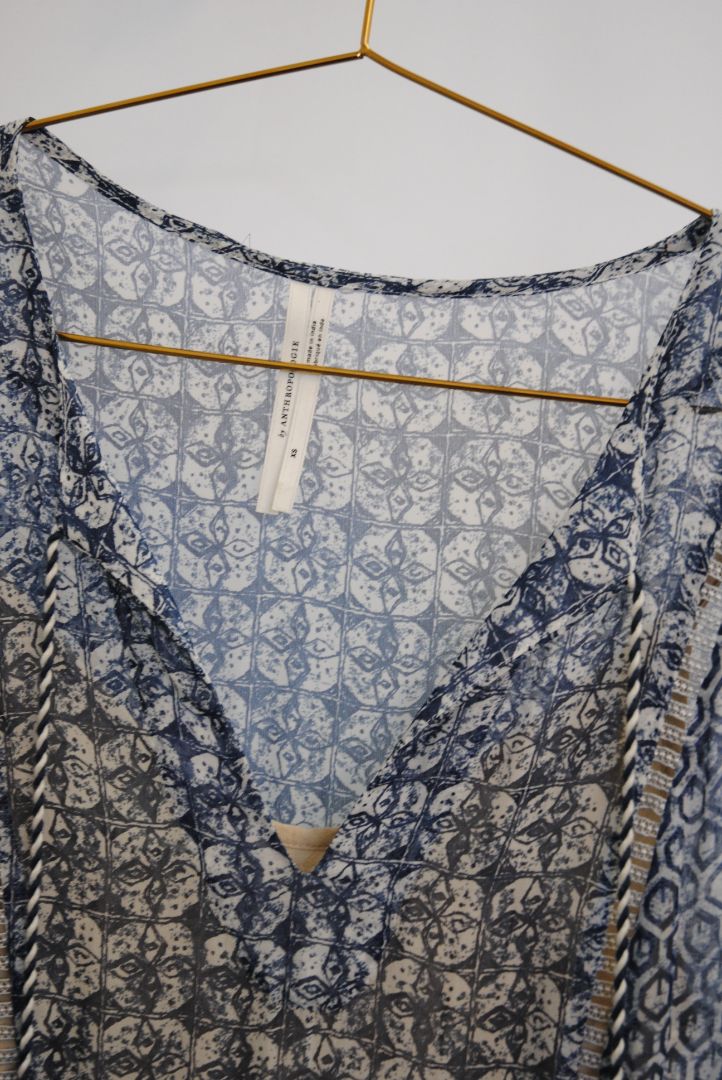 blue Antrhopologie boho dress, M