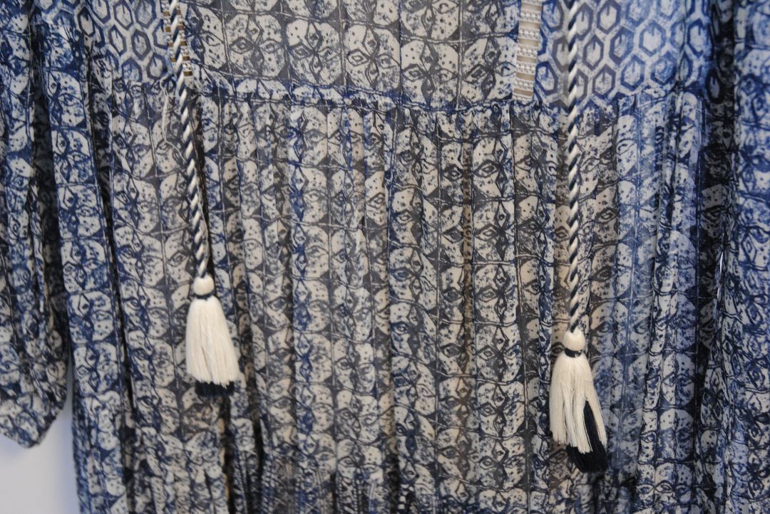 blue Antrhopologie boho dress, M