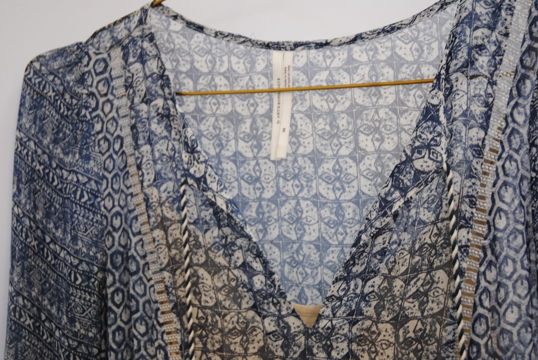 blue Antrhopologie boho dress, M