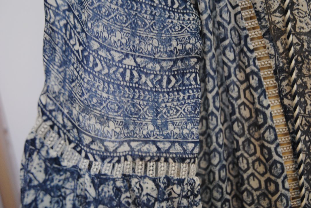 blue Antrhopologie boho dress, M