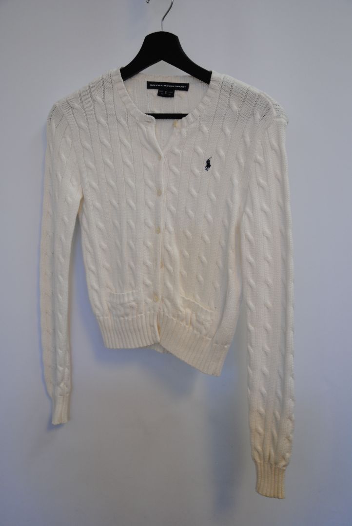 white Ralph Lauren white cardigan, S