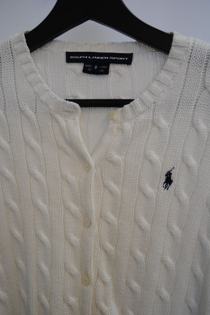 white Ralph Lauren white cardigan, S