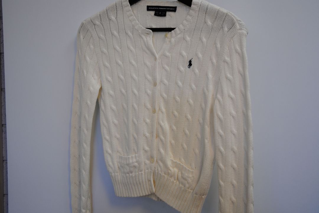 white Ralph Lauren white cardigan, S