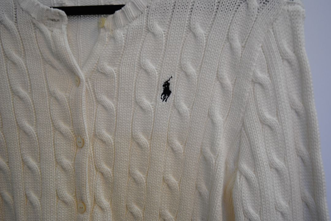 white Ralph Lauren white cardigan, S