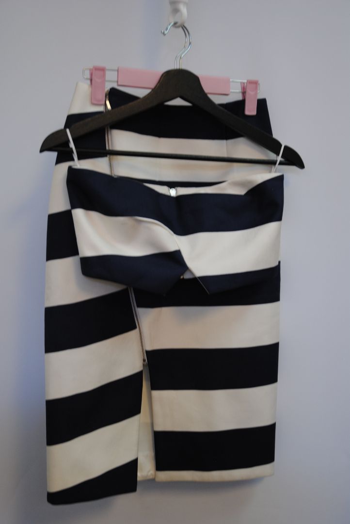blue and white Nicholas navy and white 2 piece, 2