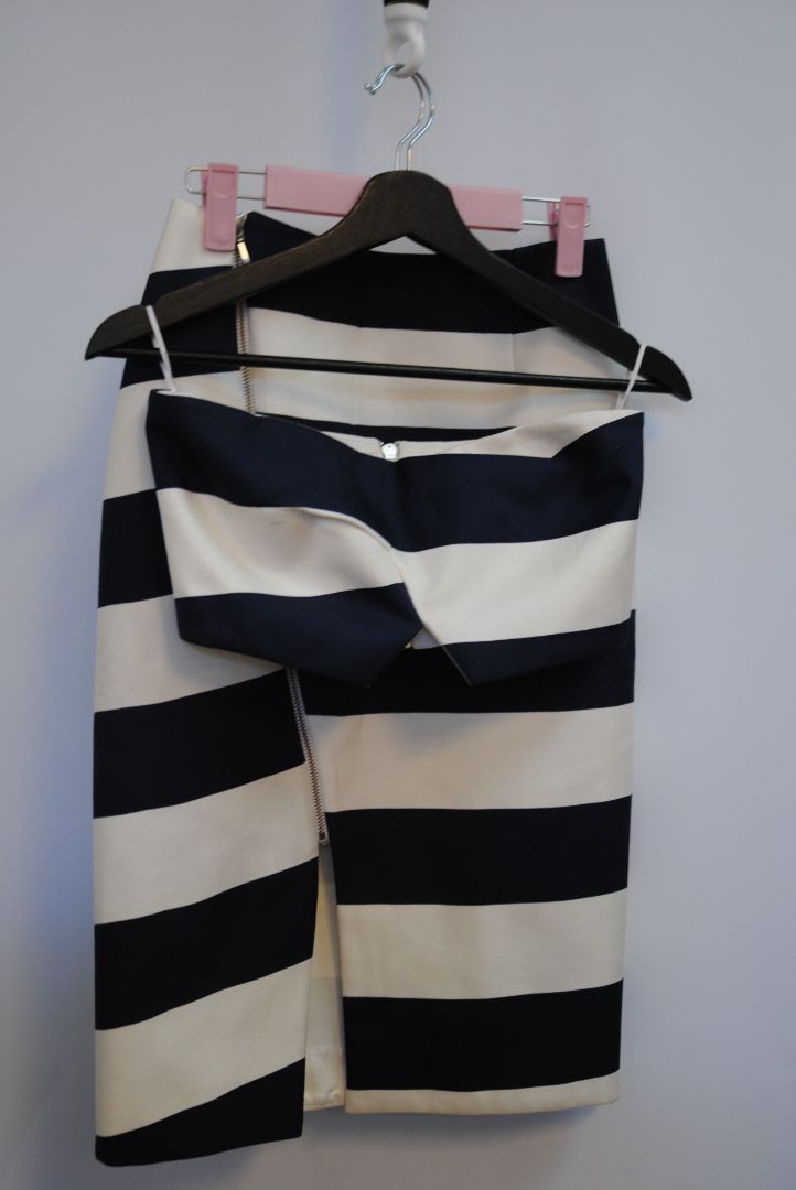 blue and white Nicholas navy and white 2 piece, 2