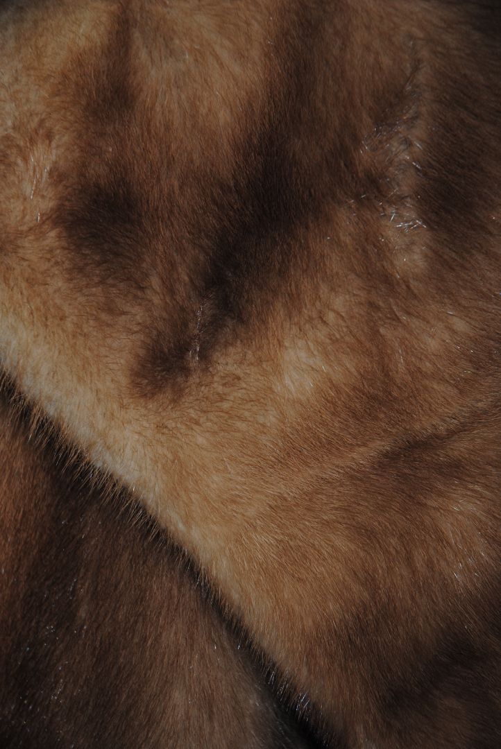 Vintage Genuine Mink Fur Coat with Satin Belt β Golden Honey Brown, One Size