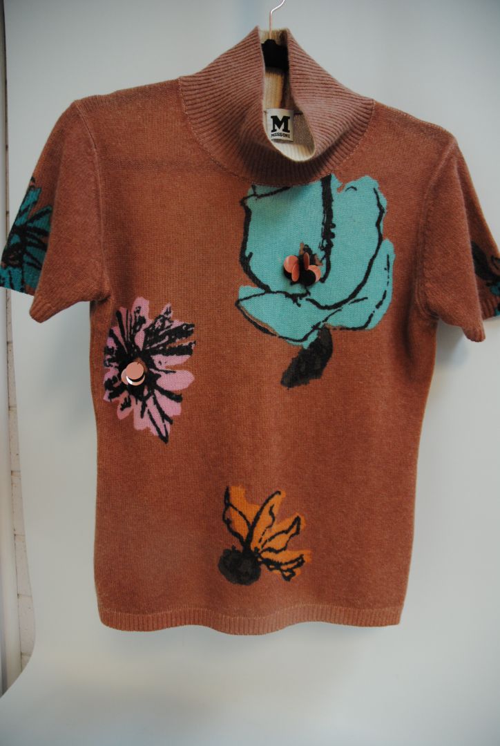 blush M Missoni Floral embellished short sleeve, M