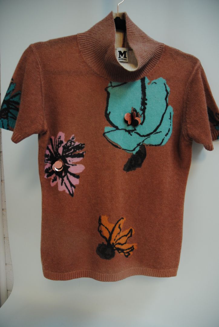 blush M Missoni Floral embellished short sleeve, M