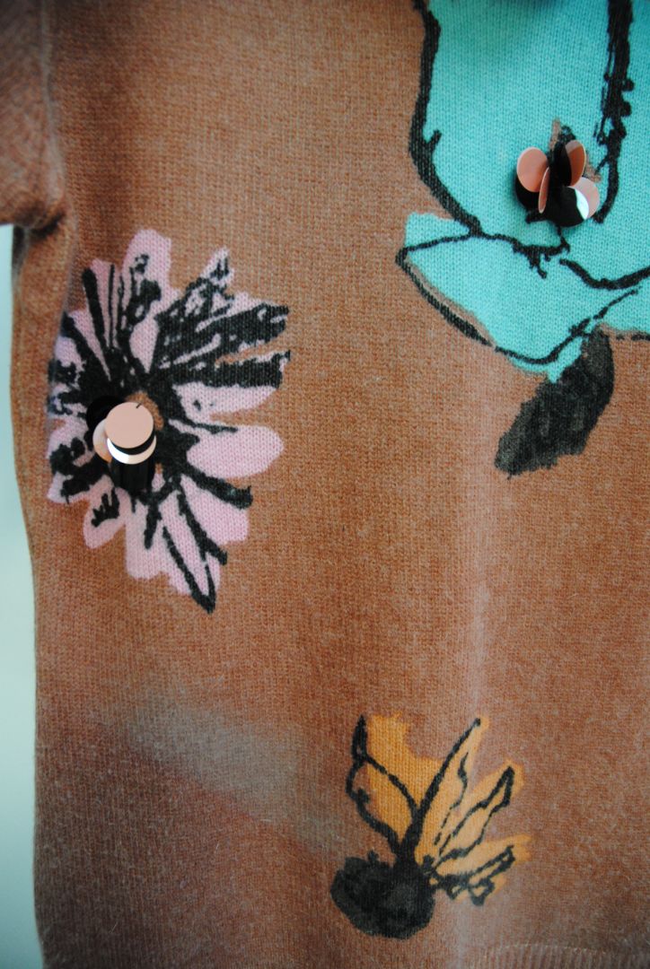 blush M Missoni Floral embellished short sleeve, M