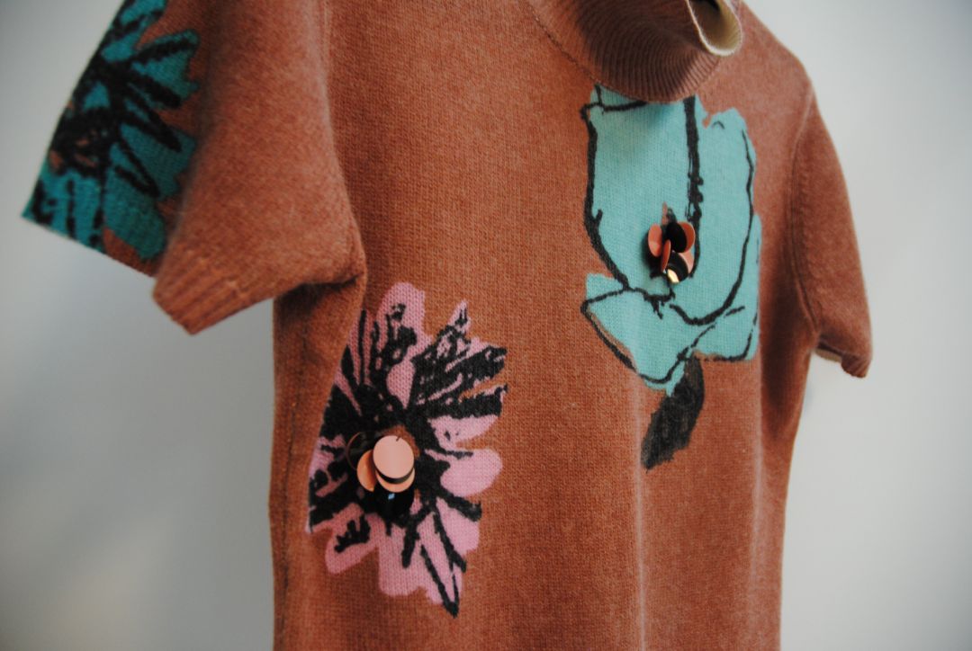 blush M Missoni Floral embellished short sleeve, M
