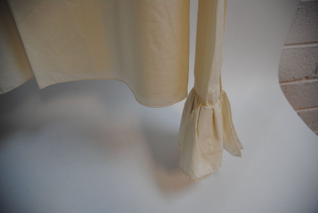 white Susanne Bommer Long Sleeve Blouse with Ruffle Cuffs, S