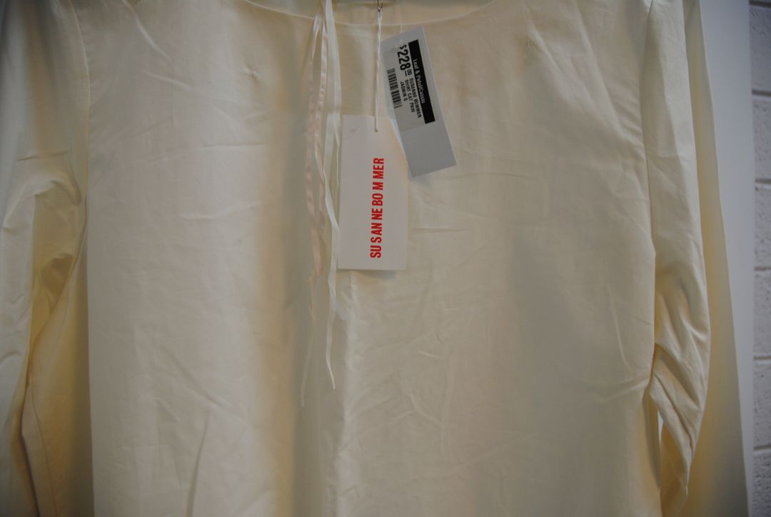 white Susanne Bommer Long Sleeve Blouse with Ruffle Cuffs, S