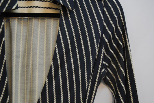 navy and white Diane von Furstenberg wrap dress, 8