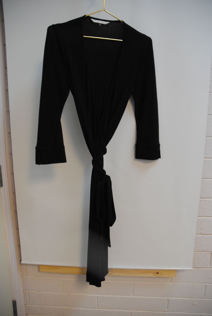 black Diane von Furstenberg jersey wrap dress, 8