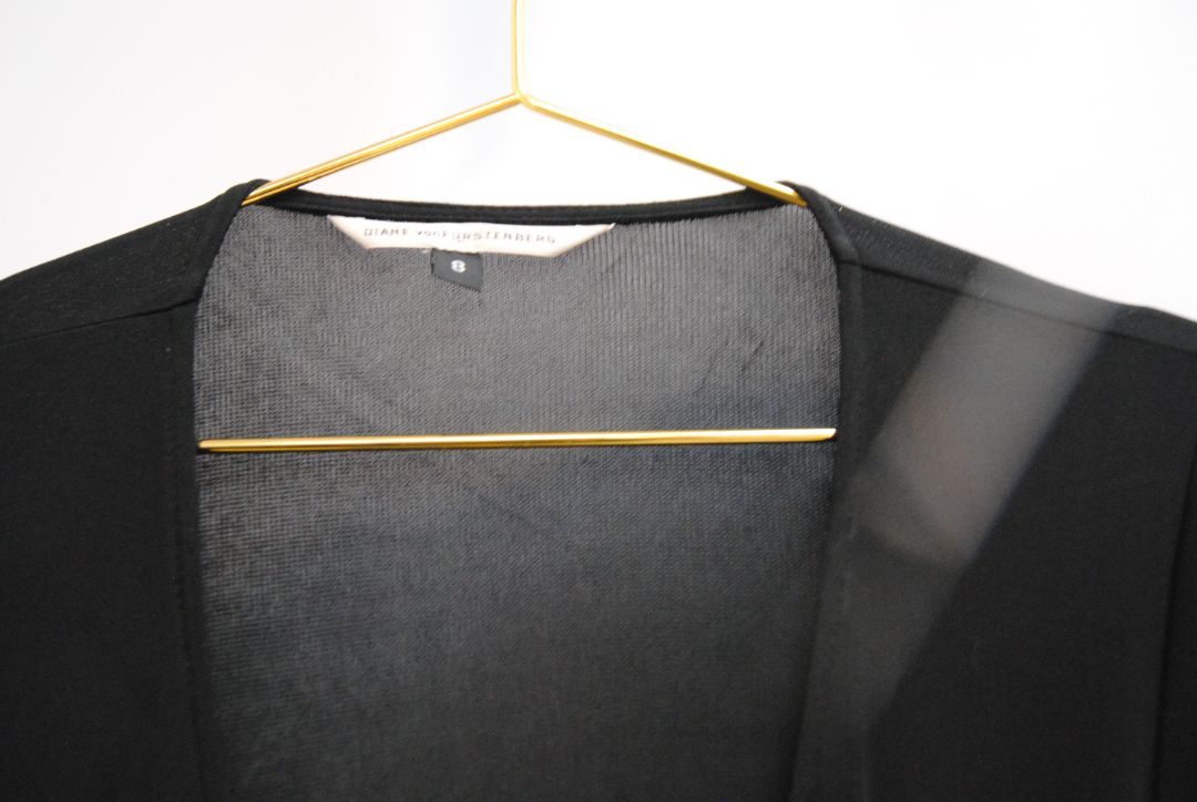 black Diane von Furstenberg jersey wrap dress, 8