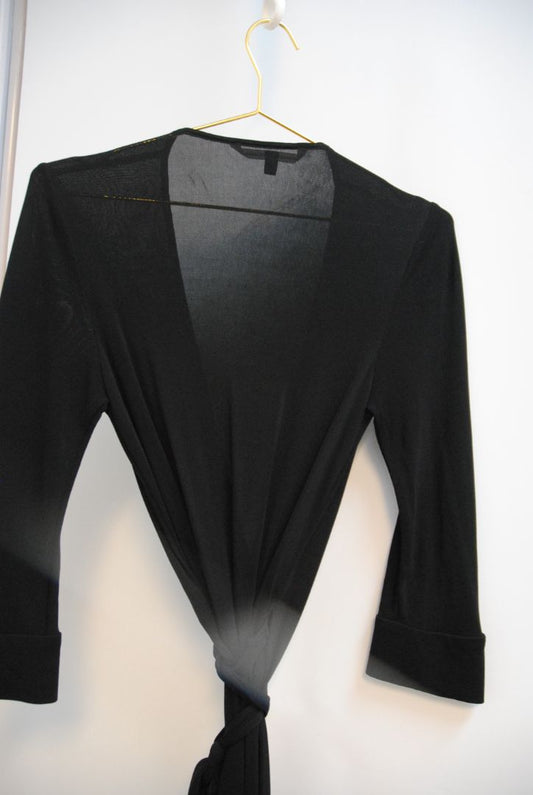 black Diane von Furstenberg jersey wrap dress, 8