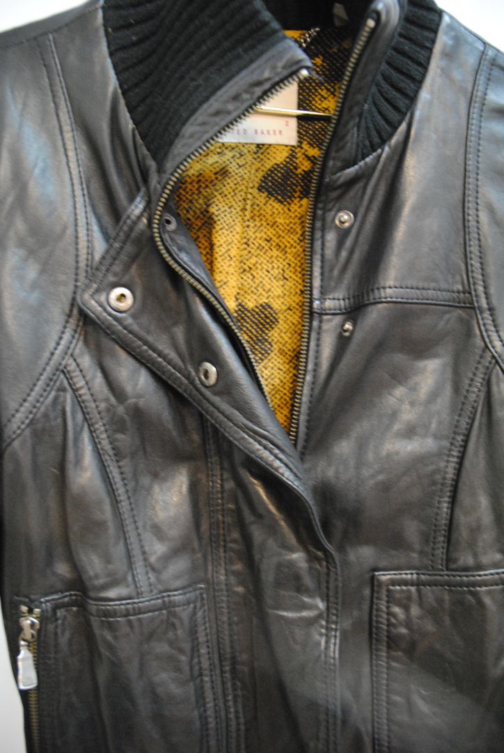 black Ted Baker bomber jacket with ribbed knit trim, 2 EU / US 6