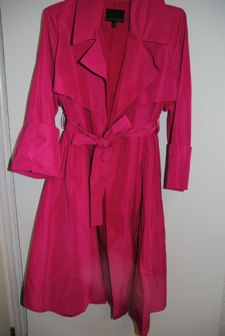 Fuschia Banana Republic rain coat, xs