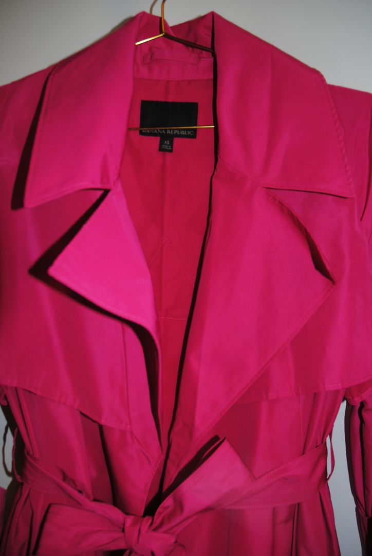 Fuschia Banana Republic rain coat, xs