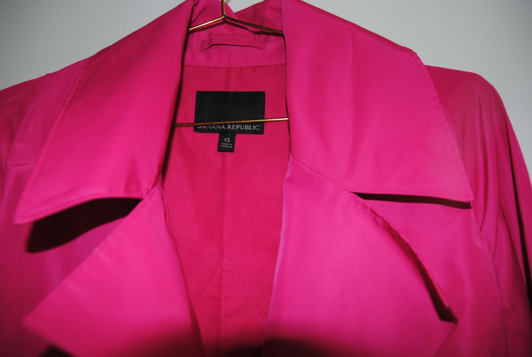 Fuschia Banana Republic rain coat, xs