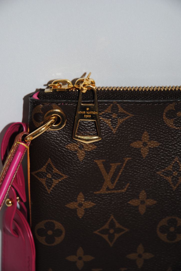 monogram + fuschia + yellow Louis Vuitton rare cross body monogram, Length: 9.8 in Height: 5.9 in Depth: 1.5 in Strap Drop: ~19β21 in (non-adjustable)
