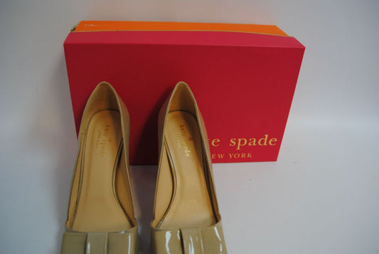 beige Kate Spade leather bow pumps, 6.5