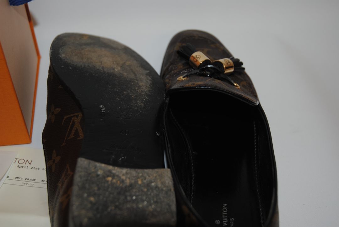 brown Louis Vuitton loafers, 40